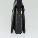 CELINE C Sulky Shoulder Bag PVC Navy Gold Auth 138407-5