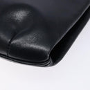 CELINE Chain Shoulder Bag Leather Navy Gold Auth 138408-10