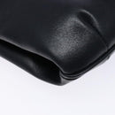 CELINE Chain Shoulder Bag Leather Navy Gold Auth 138408-11