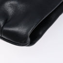 CELINE Chain Shoulder Bag Leather Navy Gold Auth 138408-12