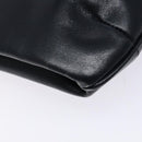 CELINE Chain Shoulder Bag Leather Navy Gold Auth 138408-13