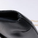 CELINE Chain Shoulder Bag Leather Navy Gold Auth 138408-14