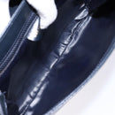 CELINE Chain Shoulder Bag Leather Navy Gold Auth 138408-18