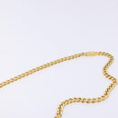 CELINE Chain Shoulder Bag Leather Navy Gold Auth 138408-8