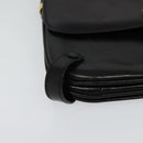 CELINE Shoulder Bag Leather Black Gold Auth 138409-10