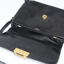 CELINE Shoulder Bag Leather Black Gold Auth 138409-15