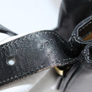CELINE Shoulder Bag Leather Black Gold Auth 138409-22