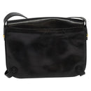 CELINE Shoulder Bag Leather Black Gold Auth 138409-3