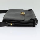 CELINE Shoulder Bag Leather Black Gold Auth 138409-4