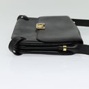 CELINE Shoulder Bag Leather Black Gold Auth 138409-5