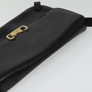 CELINE Shoulder Bag Leather Black Gold Auth 138409-6