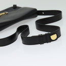 CELINE Shoulder Bag Leather Black Gold Auth 138409-7