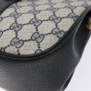 GUCCI GG Supreme Sherry Line Bag PVC Navy Gold Red 10 02 024 Auth 138412-10