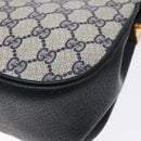 GUCCI GG Supreme Sherry Line Bag PVC Navy Gold Red 10 02 024 Auth 138412-12