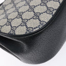 GUCCI GG Supreme Sherry Line Bag PVC Navy Gold Red 10 02 024 Auth 138412-13