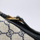 GUCCI GG Supreme Sherry Line Bag PVC Navy Gold Red 10 02 024 Auth 138412-15