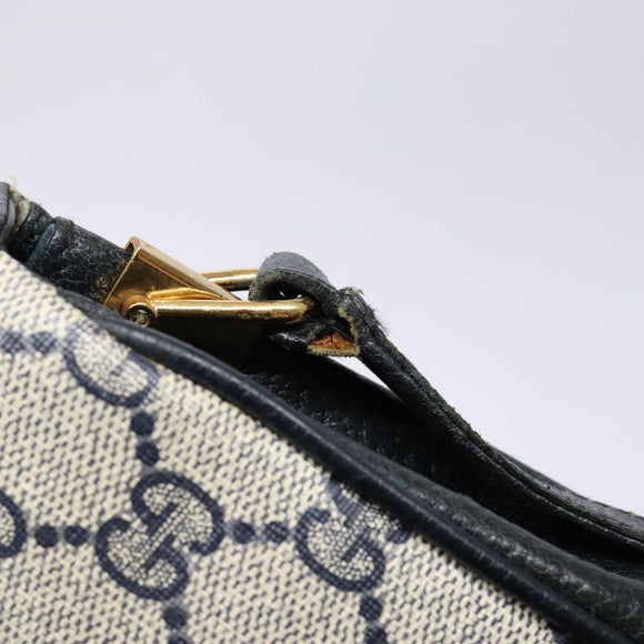 GUCCI GG Supreme Sherry Line Bag PVC Navy Gold Red 10 02 024 Auth 138412