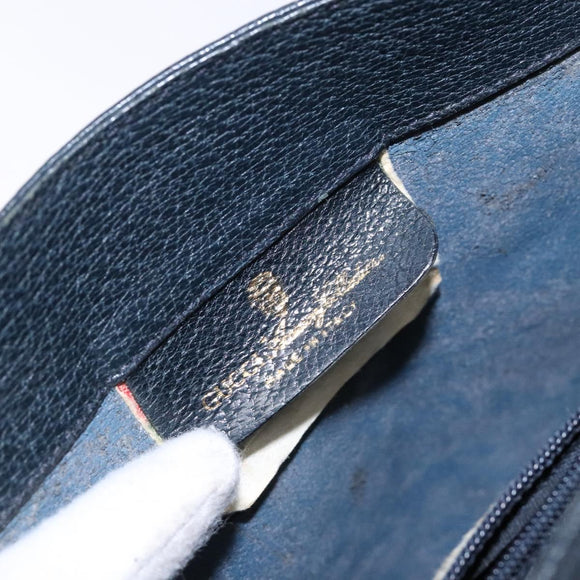 GUCCI GG Supreme Sherry Line Bag PVC Navy Gold Red 10 02 024 Auth 138412