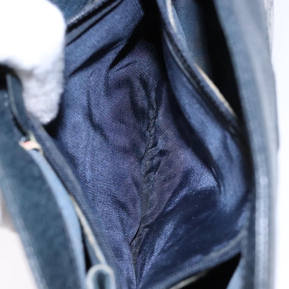 GUCCI GG Supreme Sherry Line Bag PVC Navy Gold Red 10 02 024 Auth 138412