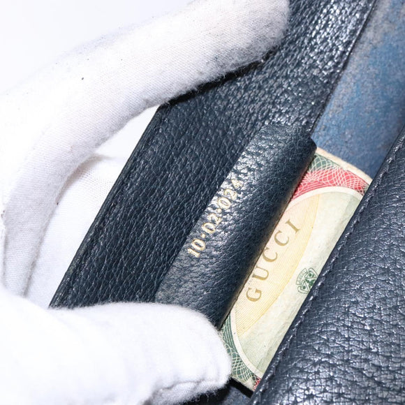 GUCCI GG Supreme Sherry Line Bag PVC Navy Gold Red 10 02 024 Auth 138412