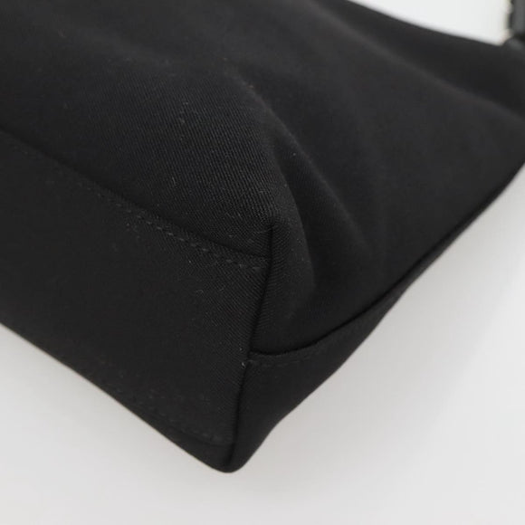 Salvatore Ferragamo Chain Vala Shoulder Bag Nylon Black Silver Auth 138415