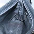 Salvatore Ferragamo Chain Vala Shoulder Bag Nylon Black Silver Auth 138415-18