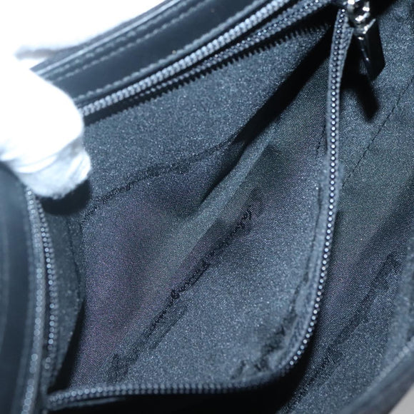 Salvatore Ferragamo Chain Vala Shoulder Bag Nylon Black Silver Auth 138415