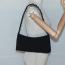 Salvatore Ferragamo Chain Vala Shoulder Bag Nylon Black Silver Auth 138415-20