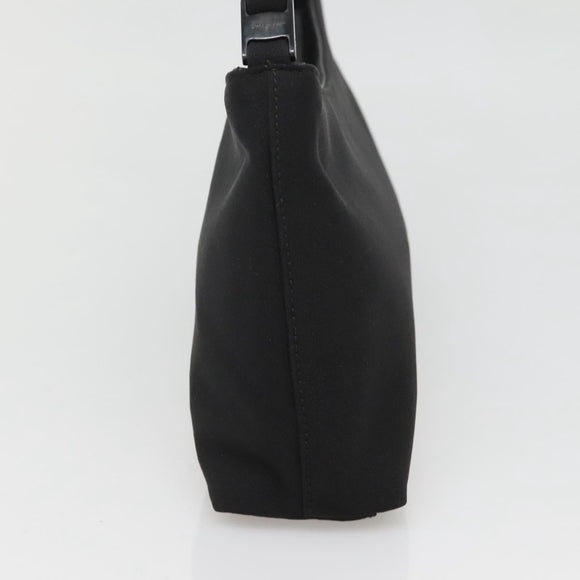 Salvatore Ferragamo Chain Vala Shoulder Bag Nylon Black Silver Auth 138415