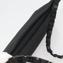 Salvatore Ferragamo Chain Vala Shoulder Bag Nylon Black Silver Auth 138415-6