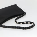 Salvatore Ferragamo Chain Vala Shoulder Bag Nylon Black Silver Auth 138415-7