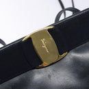 Salvatore Ferragamo Vala Shoulder Bag Leather Black Gold Auth 138416-17