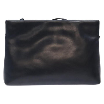 Salvatore Ferragamo Vala Shoulder Bag Leather Black Gold Auth 138416 - 0