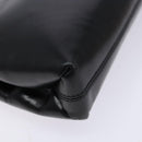 Salvatore Ferragamo Gancini Chain Shoulder Bag Leather Black Gold Auth 138417-14