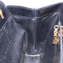 Salvatore Ferragamo Gancini Chain Shoulder Bag Leather Black Gold Auth 138417-18