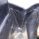 Salvatore Ferragamo Gancini Chain Shoulder Bag Leather Black Gold Auth 138417-11