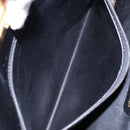 Salvatore Ferragamo Gancini Chain Shoulder Bag Leather Black Gold Auth 138417-19