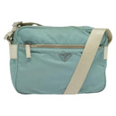 PRADA Shoulder Bag Nylon Light Blue Silver Auth 138419-1