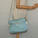 PRADA Shoulder Bag Nylon Light Blue Silver Auth 138419-22