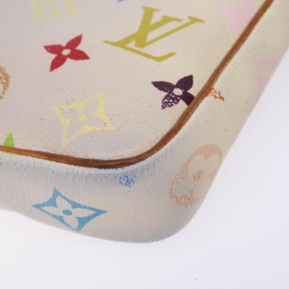 LOUIS VUITTON Monogram Multicolor Pochette Pouch White M92649 LV Auth 138420