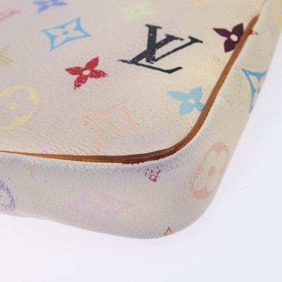 LOUIS VUITTON Monogram Multicolor Pochette Pouch White M92649 LV Auth 138420