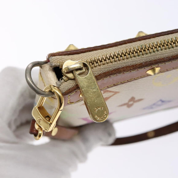 LOUIS VUITTON Monogram Multicolor Pochette Pouch White M92649 LV Auth 138420