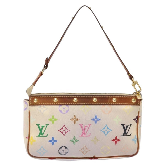LOUIS VUITTON Monogram Multicolor Pochette Pouch White M92649 LV Auth 138420
