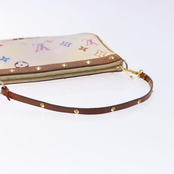 LOUIS VUITTON Monogram Multicolor Pochette Pouch White M92649 LV Auth 138420