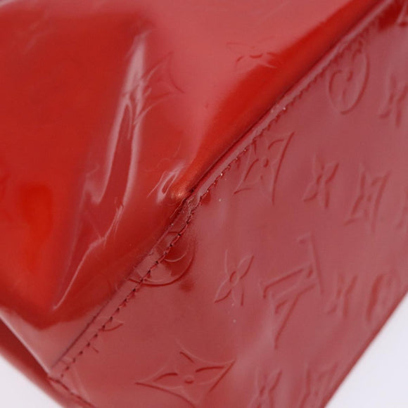 LOUIS VUITTON Monogram Vernis Reade PM Hand Bag Red Rouge M91088 LV Auth 138424
