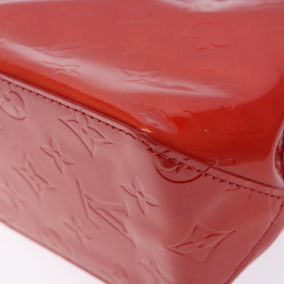 LOUIS VUITTON Monogram Vernis Reade PM Hand Bag Red Rouge M91088 LV Auth 138424