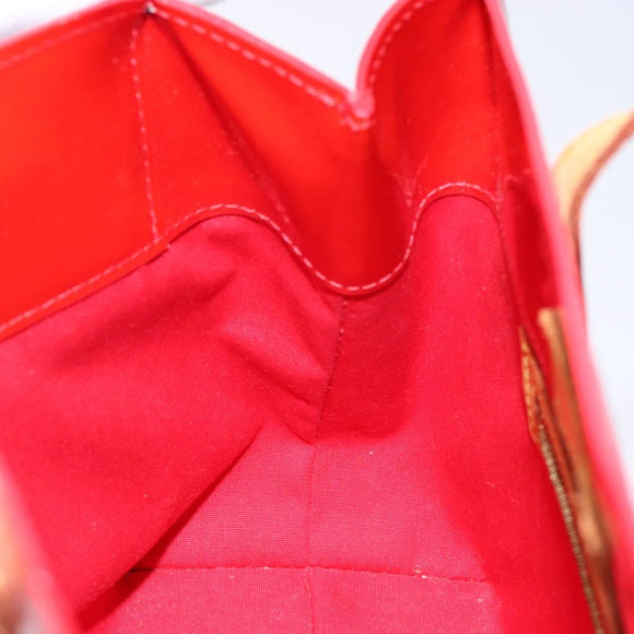 LOUIS VUITTON Monogram Vernis Reade PM Hand Bag Red Rouge M91088 LV Auth 138424