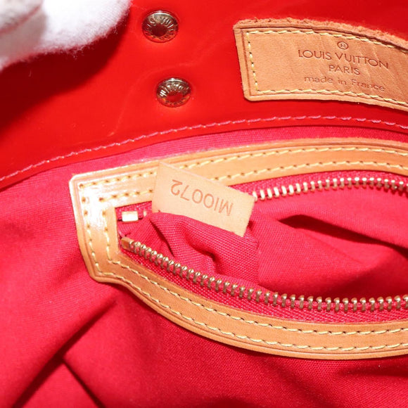 LOUIS VUITTON Monogram Vernis Reade PM Hand Bag Red Rouge M91088 LV Auth 138424