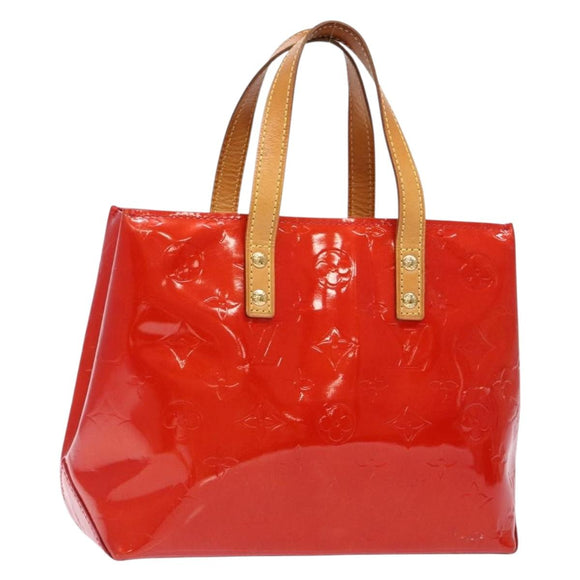 LOUIS VUITTON Monogram Vernis Reade PM Hand Bag Red Rouge M91088 LV Auth 138424