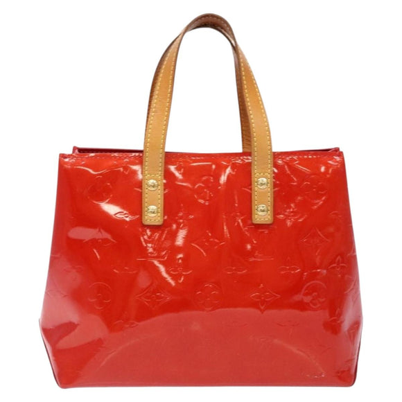 LOUIS VUITTON Monogram Vernis Reade PM Hand Bag Red Rouge M91088 LV Auth 138424